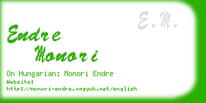 endre monori business card